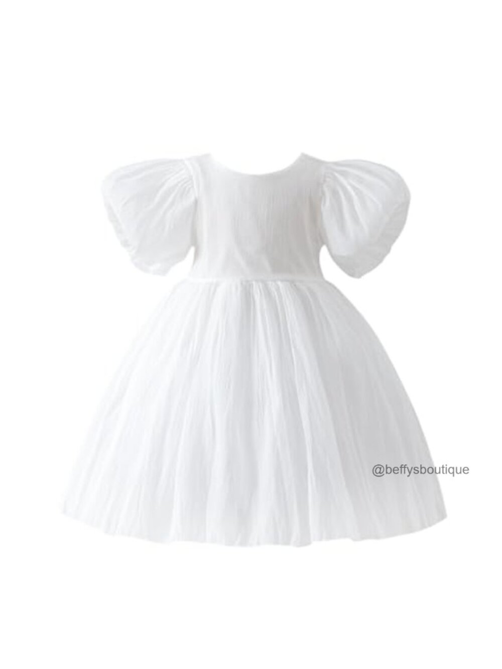 Toddler Girl Puff Sleeve V-Neck Back A-Line Dress Summer Party